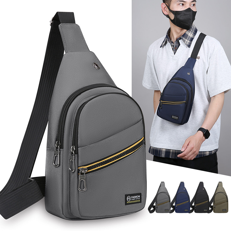 Bolso de mensajero casual ligero al aire libre nuevo bolso de hombro simple de tela Oxford para hombre bolso de pecho deportivo de ciclismo multifuncional