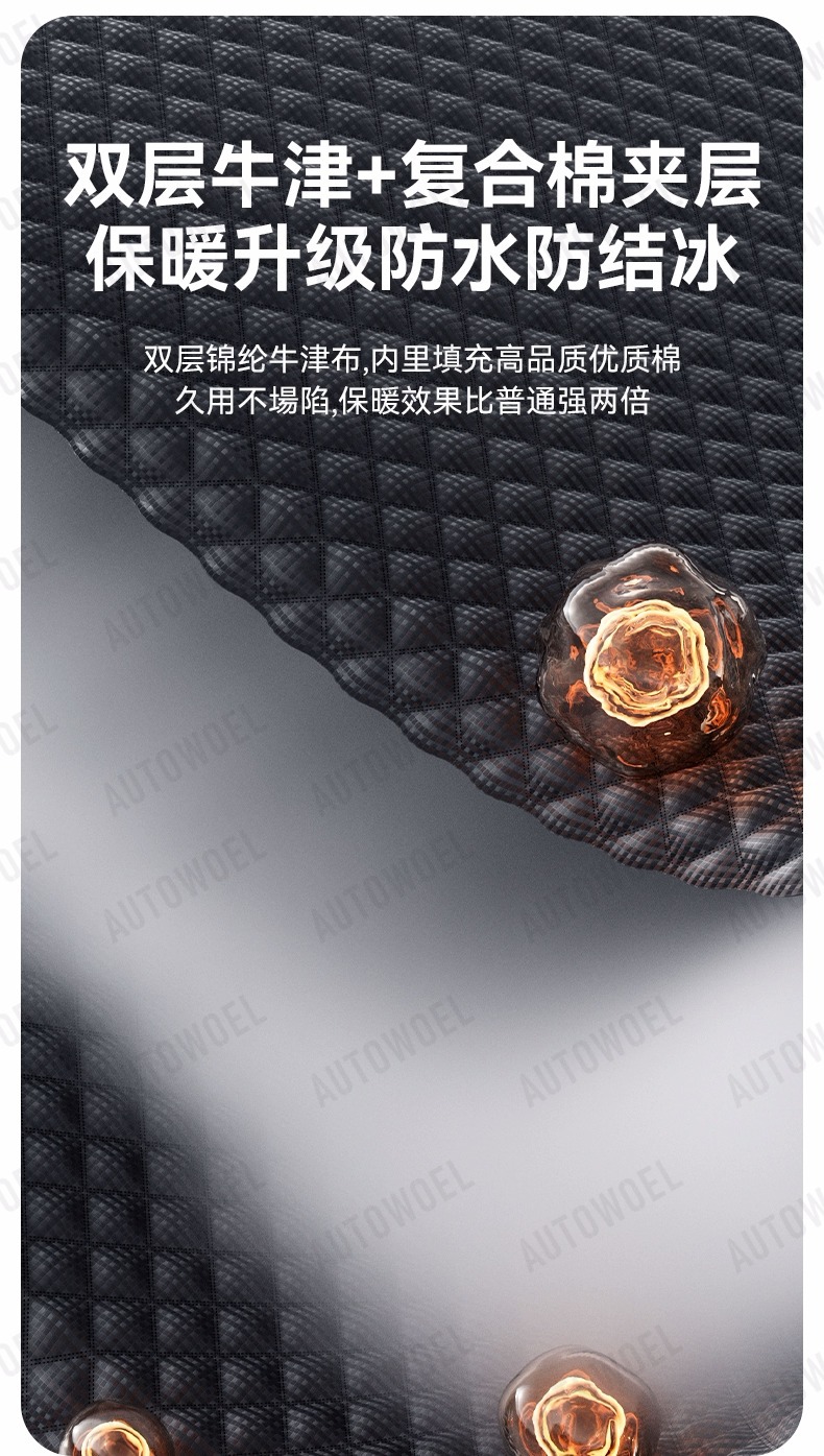 Three-Window Snow Shield, Frost Protection Cover, Front Windshield Snow Cover, Snow Shield, Frost and Snow Protection Cover, Enlarged and Thickened Snow Cover