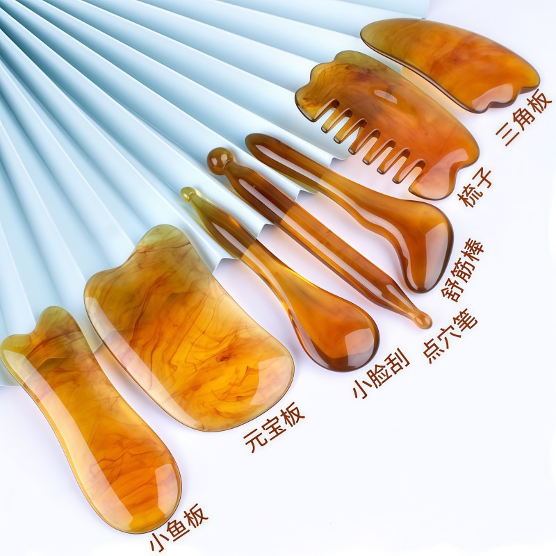 Facial Lifting Massage Stick, Meridian Brush, Foot Acupoint Beauty Tool, Acupressure Pen, Resin Health Massage Scraping Board