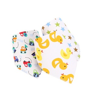 Kang Mengwa Baby Snaps Bib Cotton Maternal and Infant Products Children's Cartoon Bib Spit Towel Baby Triangle Towel