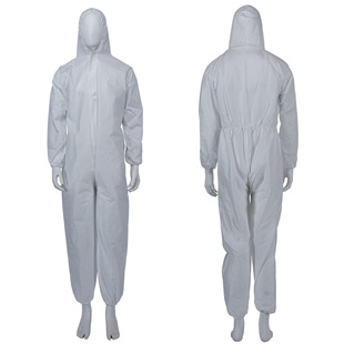Disposable One-Piece Hooded Dust-Proof Protective Clothing Breathable Thickened Non-Woven Protective Clothing Dust-Proof and Paint-Proof Protective Clothing