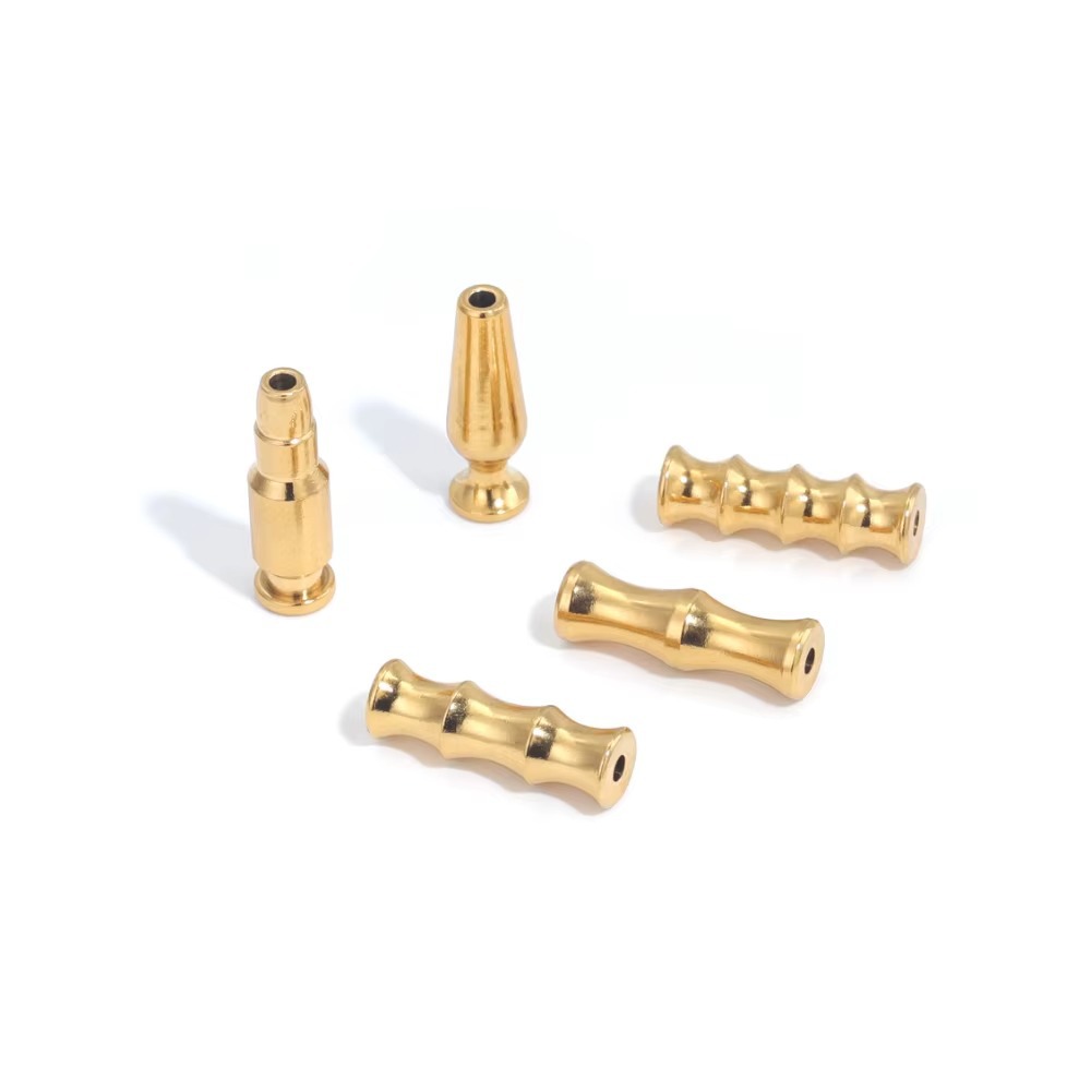 acero inoxidable bambú tazas de vino perlas perlas largas perlas de acero de titanio perlas separadoras DIY accesorios accesorios hechos a mano al por mayor