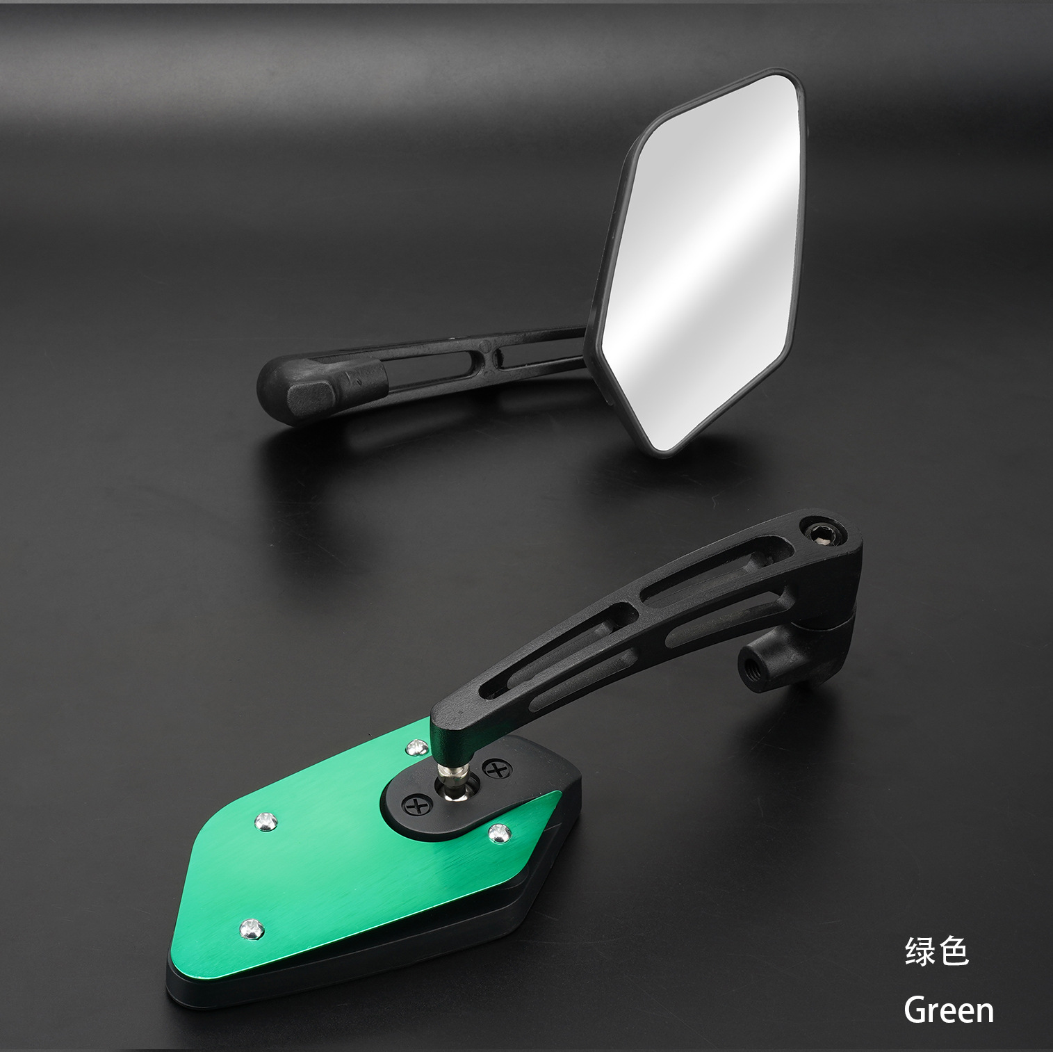 New Motorcycle Modification Accessories No. 9 Ghost Fire Reversing Mirror Aluminum Cover Aluminum Pole Rearview Mirror Aluminum Alloy Electric Vehicle