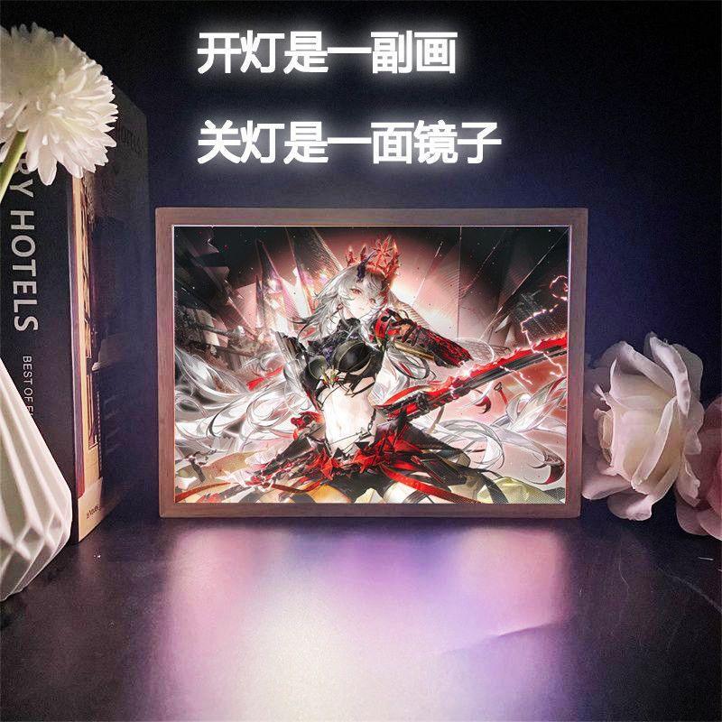 Lucia Reverse Crown Mirror Light Painting, Punishing: Gray Raven merchandise, 2D gaming room desktop decoration, ambient light Lucia Reverse Crown Mirror Light Painting, Punishing: Gray Raven merchandise, 2D gaming room desktop decoration, ambient light