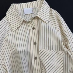 クロスボーダーストライプ長袖シャツトップス女性のための春と夏の韓国薄いアウタールーズカジュアルシャツ日焼け止めジャケット