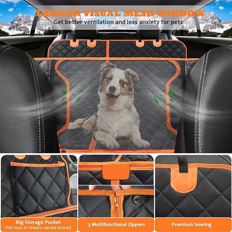 Car rear seat pet cushion, 3-in-1 detachable car seat cushion, thickened 600D Oxford cloth car pet mat