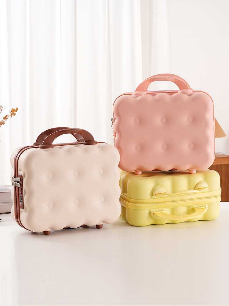 Caja de 14 pulgadas, caja de manicuras, caja de dibujos animados, maleta de almacenamiento, caja de tracción, macarón de gran capacidad, portátil