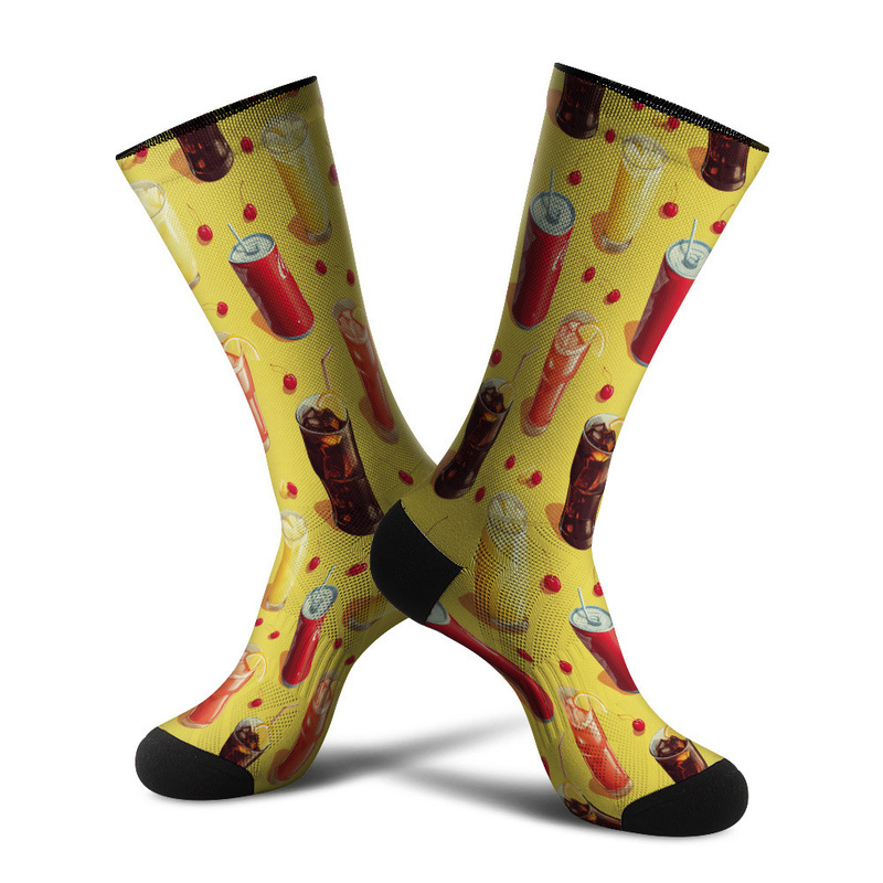 360 Seamless Digital Printing 3D Digital Printing Trendy Socks Beverage Art Style Cherry Soda Can Stockings 360 Seamless Digital Printing 3D Digital Printing Trendy Socks Beverage Art Style Cherry Soda Can Stockings