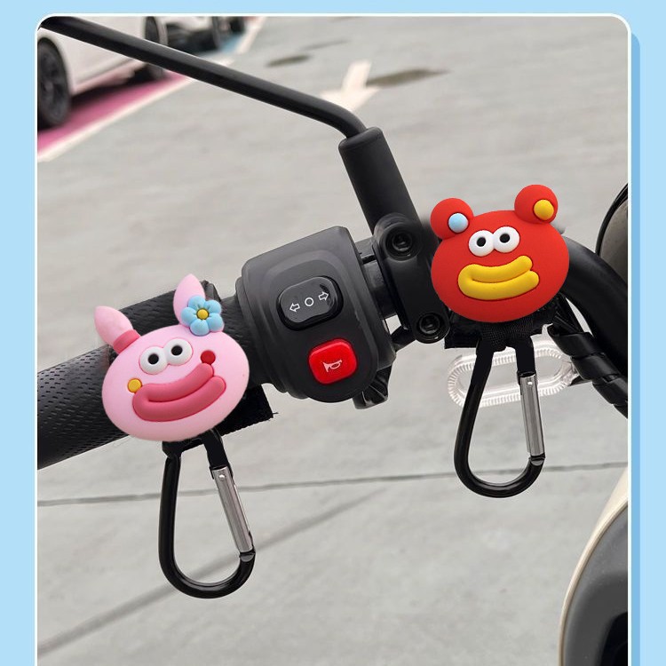 Cerradura de gancho de coche eléctrico frontal universal sin perforaciones lindo divertido de dibujos animados multifunción bicicleta bolso pesado