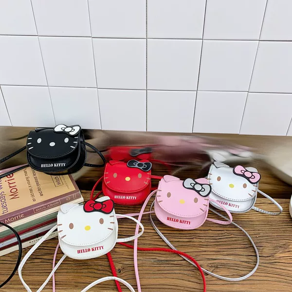 Japanese Cartoon Cute Mini Bag for Children, Little Girls' Crossbody Lipstick Coin Purse, Cat Baby Accessory Bag