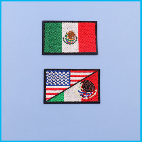 World flag embroidery fabric patch Velcro armband backpack decorative patch square badge armband cross-border platform supply