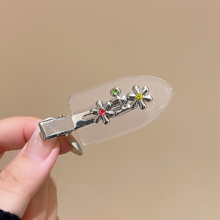 ins甜酷金属花朵发夹女前额无痕碎发刘海夹侧边夹发卡鸭嘴夹发饰|undefined