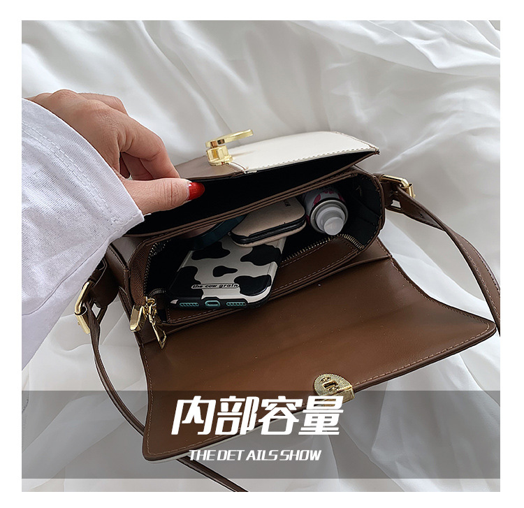 Small Bags 2021 New Fashion Stitching Contrast Messenger Bag Autumn And Winter Underarm Bag display picture 18