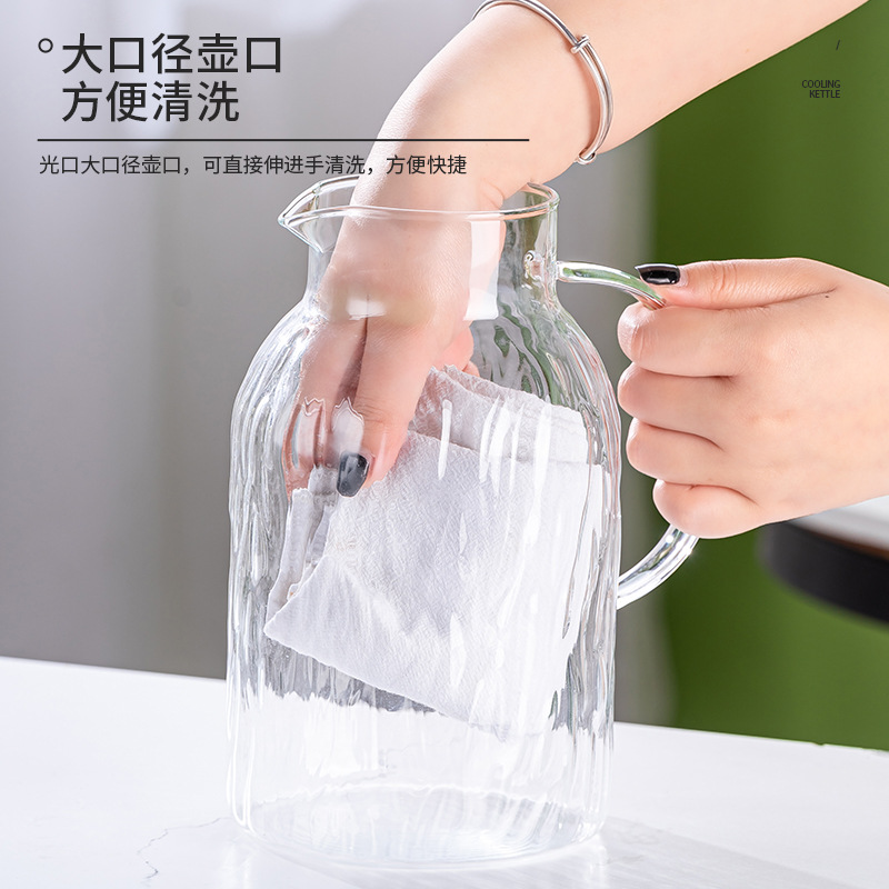 Capacious glass explosion-proof teapot for home use