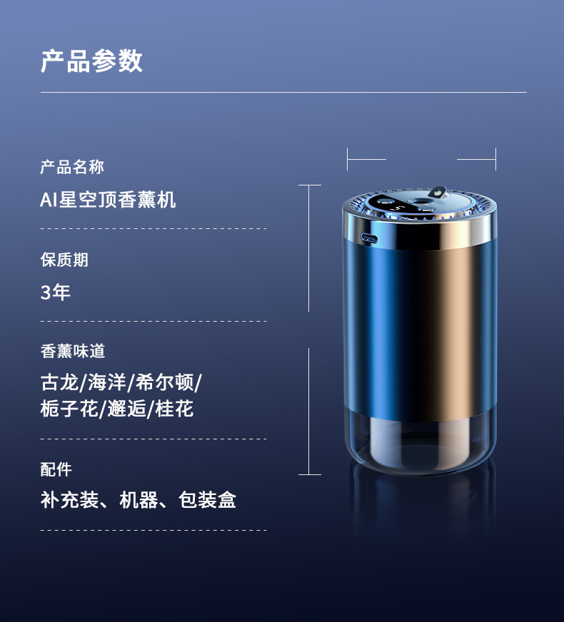 2025 New Smart Car Perfume and Aromatherapy Supplies Fully Automatic Fragrance Spraying Machine for Car Odor Removal and Fragrance Enhancement