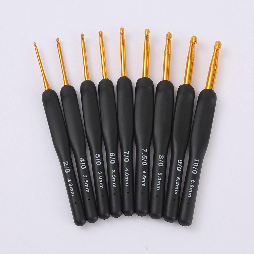 Ganchillo de una sola cabeza TPR Ganchillo de silicona Negra Ganchillo dorado