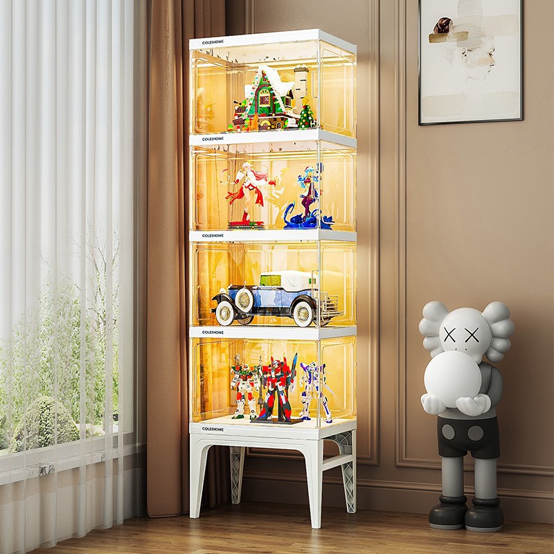 手办乐高展示柜家用仿亚克力摆件饰品玩具收纳盒子模型透明陈列架