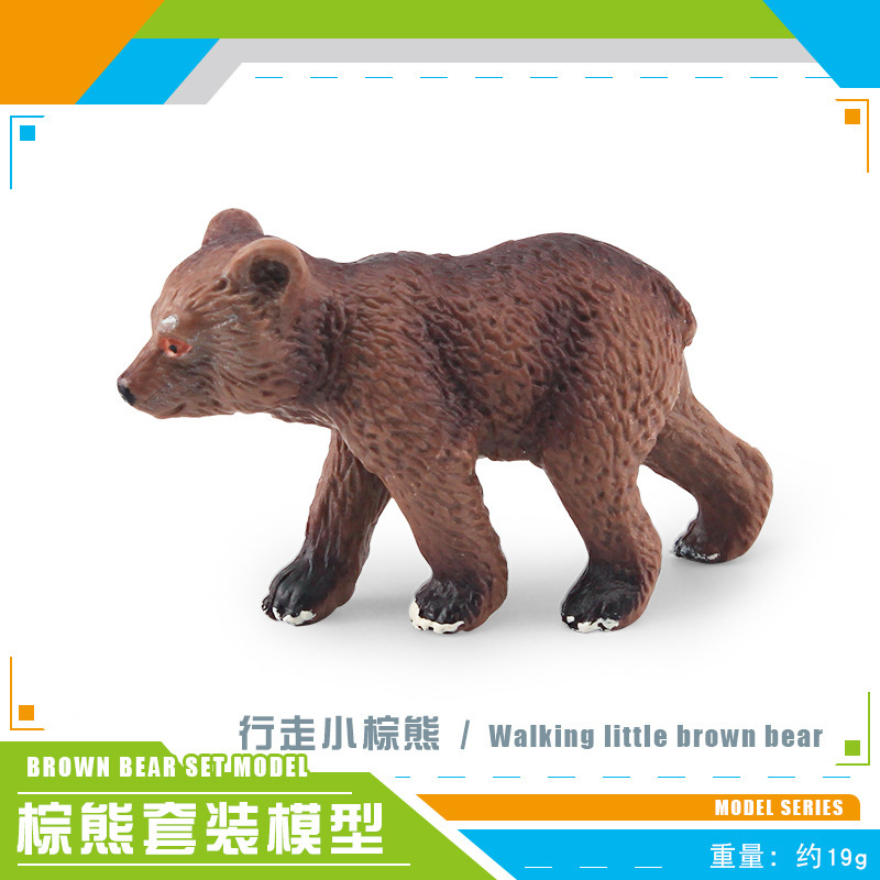 Simulación transfronteriza bosque animal oso pardo modelo cognitivo infantil oso gris caballo oso arena Mesa paisaje decoración adornos estáticos