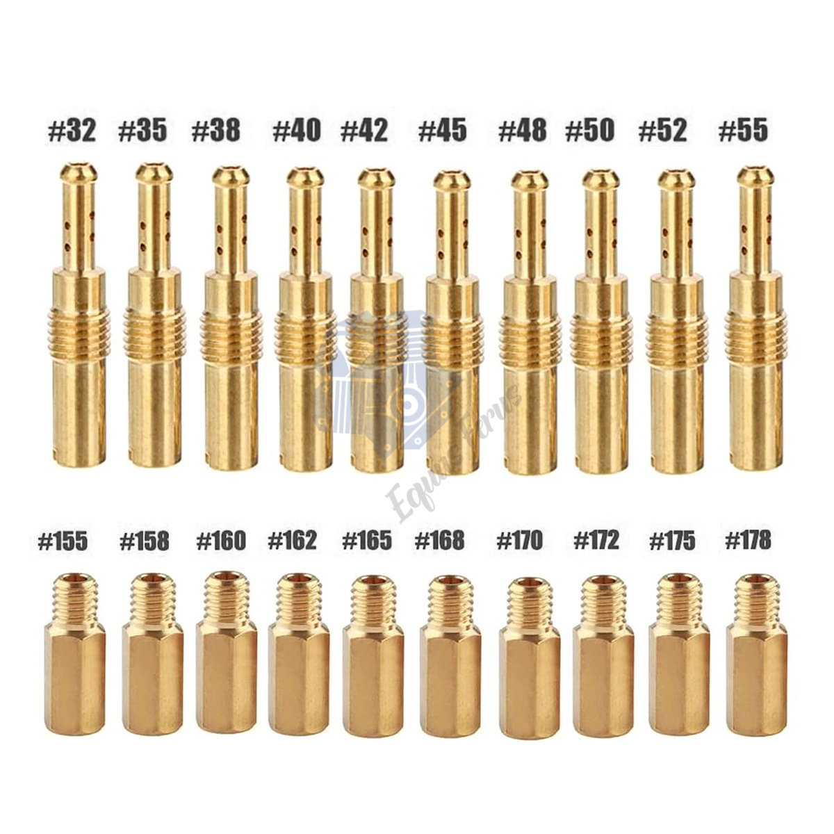 Suitable for Pwk Keihin Oko Cvk Carburetor Metering Holes and Fuel Injectors, 10 Pieces of Idle Speed Metering Holes, 10 Pieces of Hexagonal Main Metering Holes