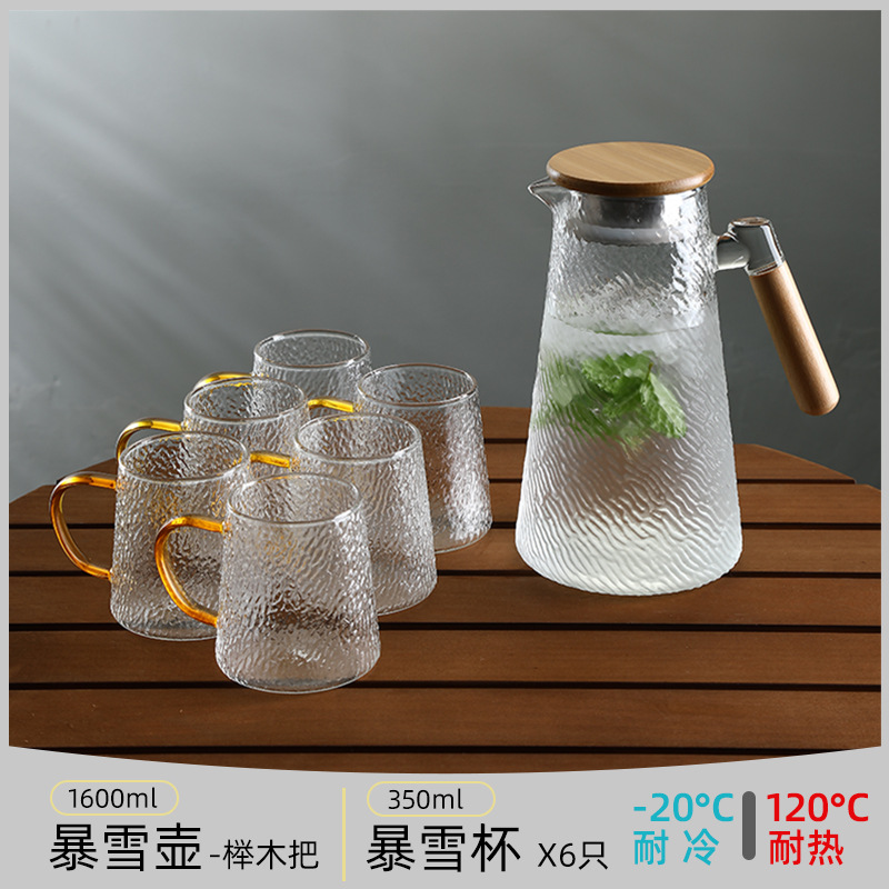 tetera de agua fría, vidrio resistente a altas temperaturas, tetera de té fría de jugo de fruta de gran capacidad, botella de agua hervida, tetera de té doméstica resistente al calor a prueba de explosiones image 13