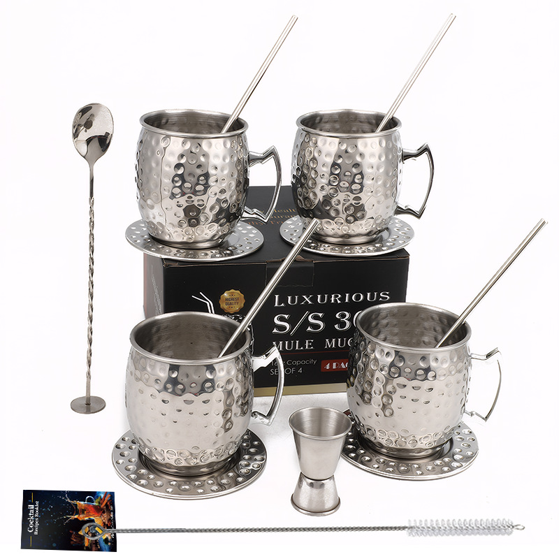 실버 해머 도트 뮬 컵 4개 세트