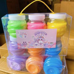 Children's toy cover buckle holding milk pineapple bottle high color value high permeability fake water foaming glue diy decompression color mud 2 yuan hundred