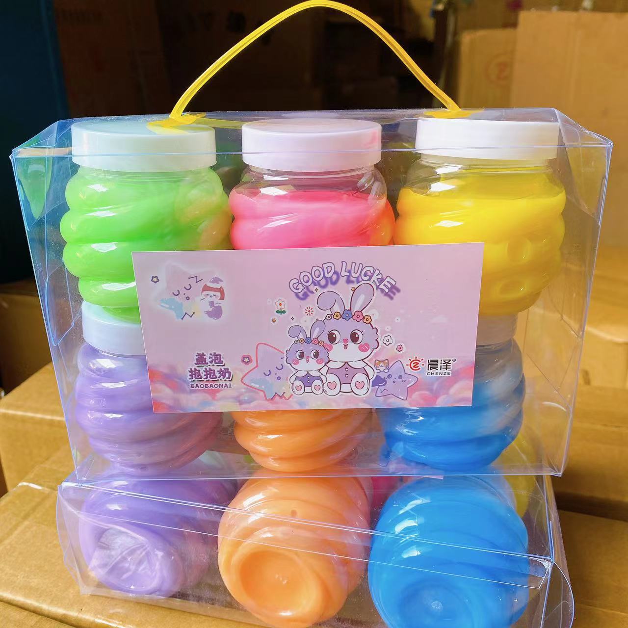 Juguetes para niños botellas de piña de alta permeabilidad pegamento espumante de agua falso DIY barro de color descompresurado 200 yuanes