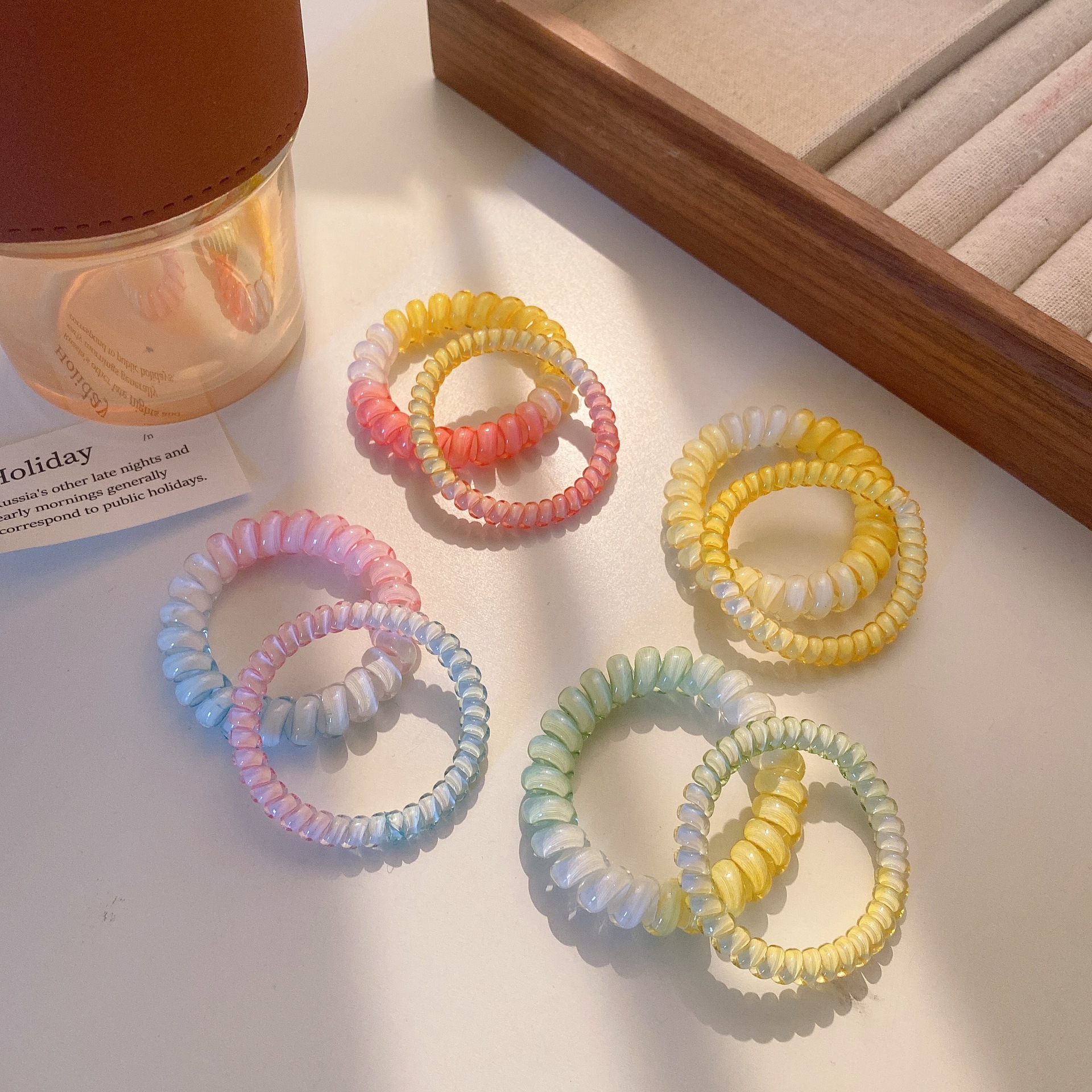 Gradiente sin rastro línea telefónica anillo de cabello de verano simple cabello de cabello de alta sensación de cabello de cabello de correa adornamiento para el cabello