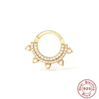 Двухрядные серьги из стерлингового серебра S925 с цирконием и шипами из хряща серьги-проколы европейские и американские Индивидуальные Зажимы для ушей ушное кольцо в нос