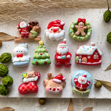 跨境圣诞节卡通树脂小配件 diy手机壳冰箱贴鞋扣发饰装饰材料批发