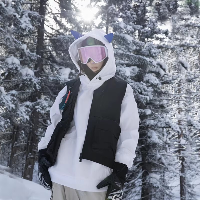 2025 trendy ski clothing for men and women, outdoor snowboard vest, black and white checkered jacket, sweatshirt outerwear 2025 trendy ski clothing for men and women, outdoor snowboard vest, black and white checkered jacket, sweatshirt outerwear