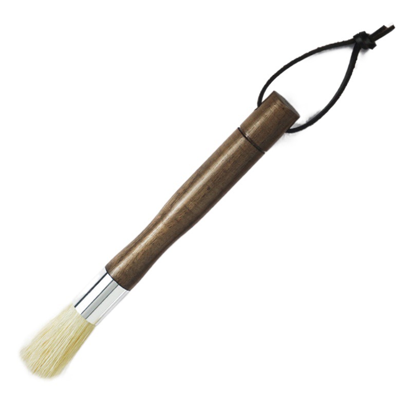 Cepillo de limpieza para molinillo de café con mango de madera, cepillo de cerdas para limpiar restos de café en mostradores de bar, cepillo para molinillo manual.