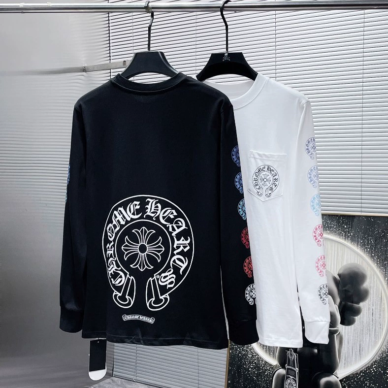 Трансграничная правильная версия Chrome Hearts цветные подковы с длинными рукавами для мужчин и женщин