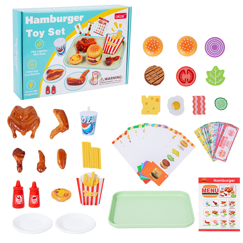 Juegos caseros de hamburguesas inteligentes para niños de educación temprana ejercicios de acertijos de mano y ojo para bebés Juguetes de madera