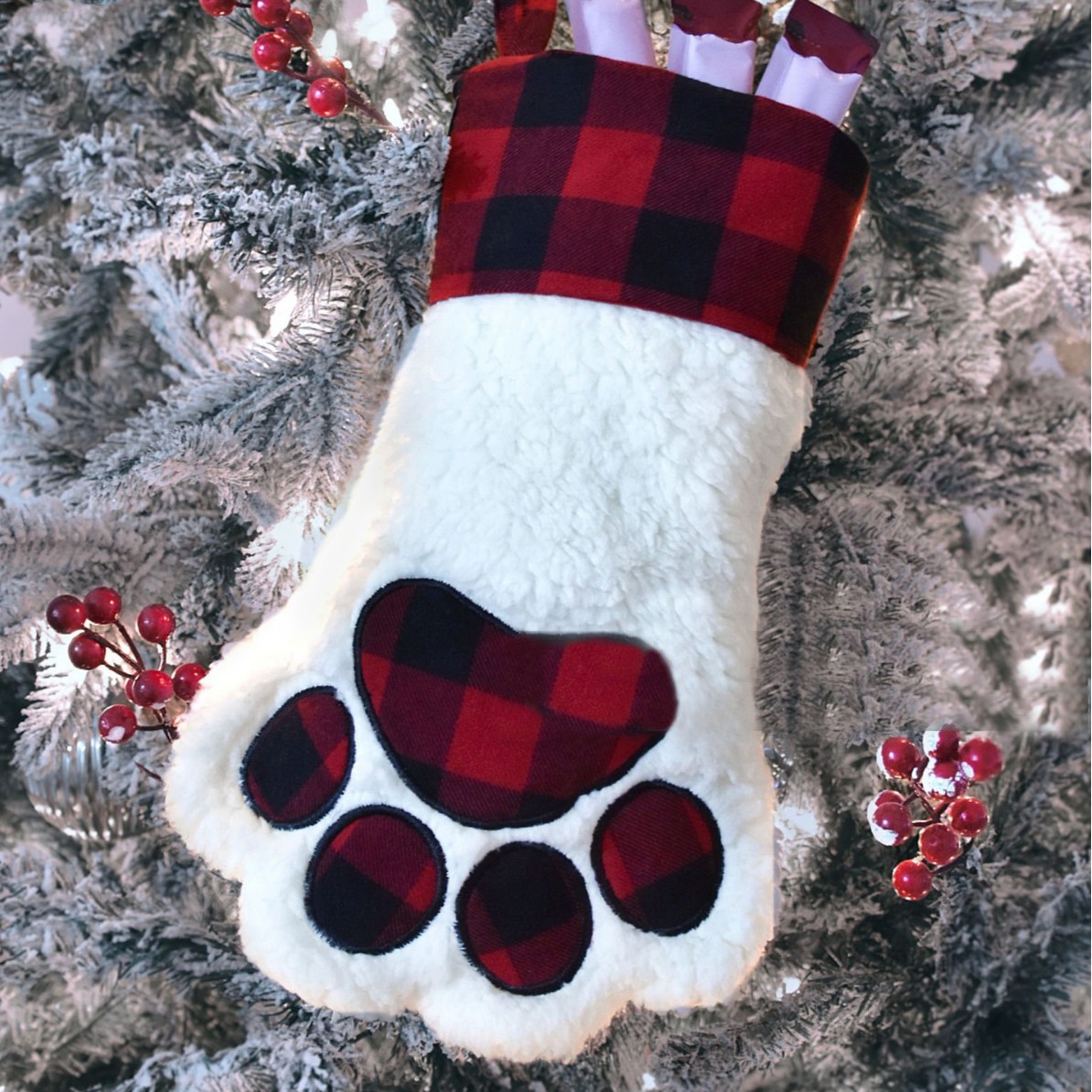 Navidad transfronteriza lana de cordero oso patas de Navidad arco colgante Navidad tela cuadrada calcetines de Navidad