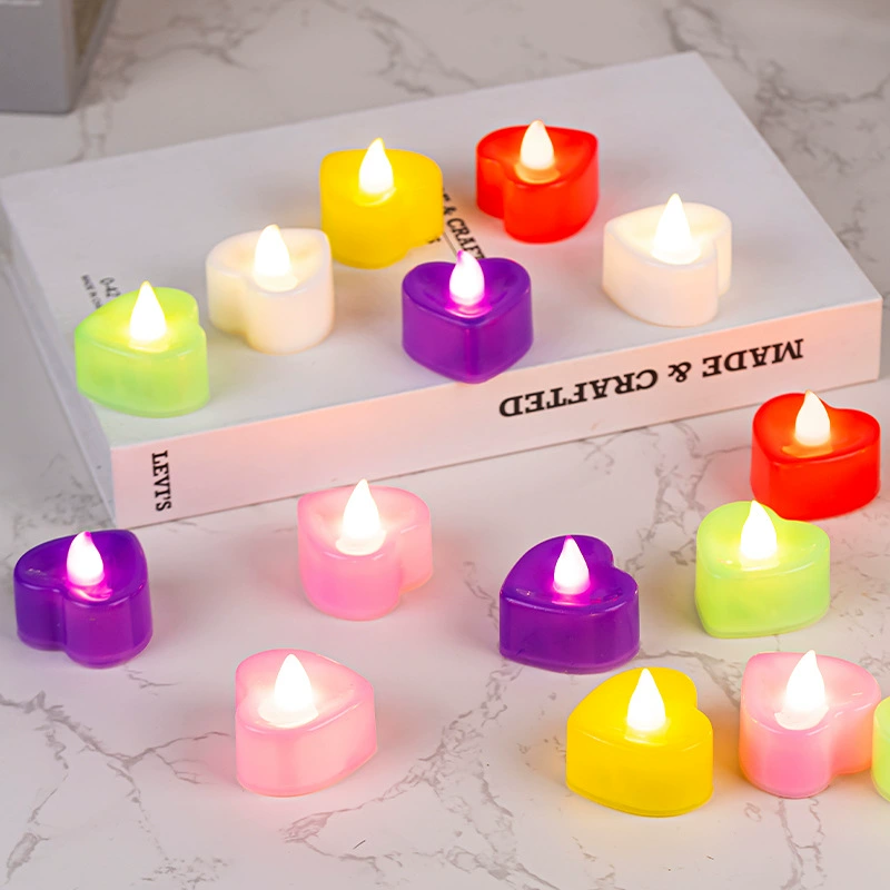 Светодиодная цифровая свеча в форме сердца, рождественские принадлежности, свадебное украшение, свеча для дня рождения, свадебное украшение, свеча для признания в любви