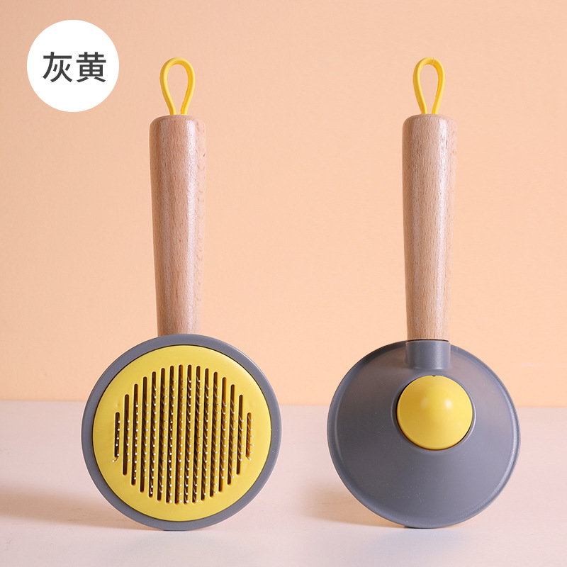 Original gato peine flotante depilación mango de madera removedor de pelo de mascotas perro limpiador de pelo perro aguja peine limpieza peine al por mayor