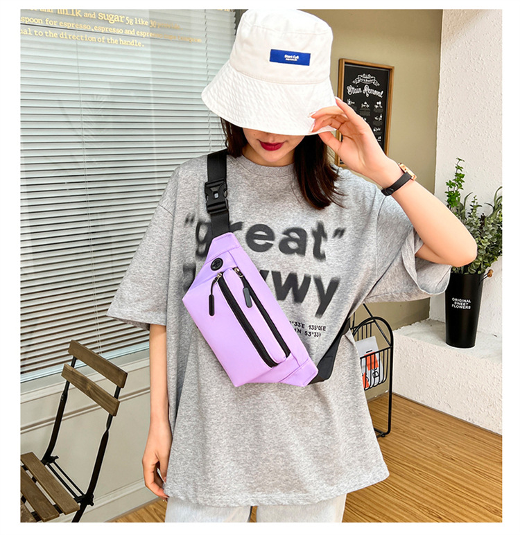 Unisex Streetwear Solid Color Nylon Waist Bags display picture 4