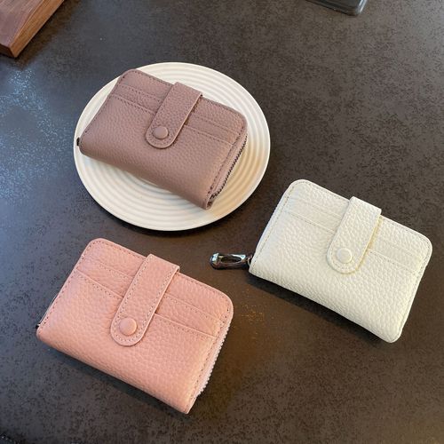 RFID first layer cowhide organ multi-card slot card holder women's card holder zipper coin purse genuine leather ID card holder short