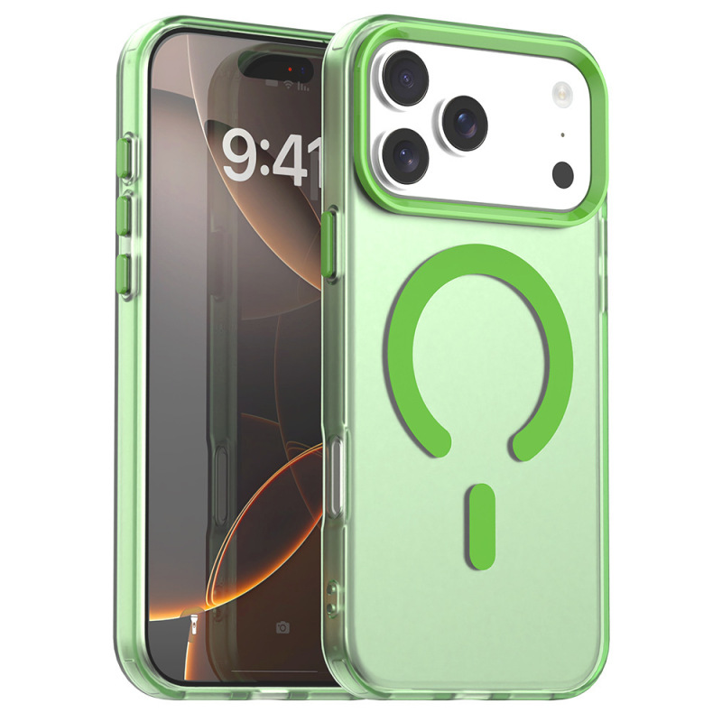 糖果色磁吸适用iPhone17手机壳苹果17ProMax磨砂半透明肤感保护套|undefined