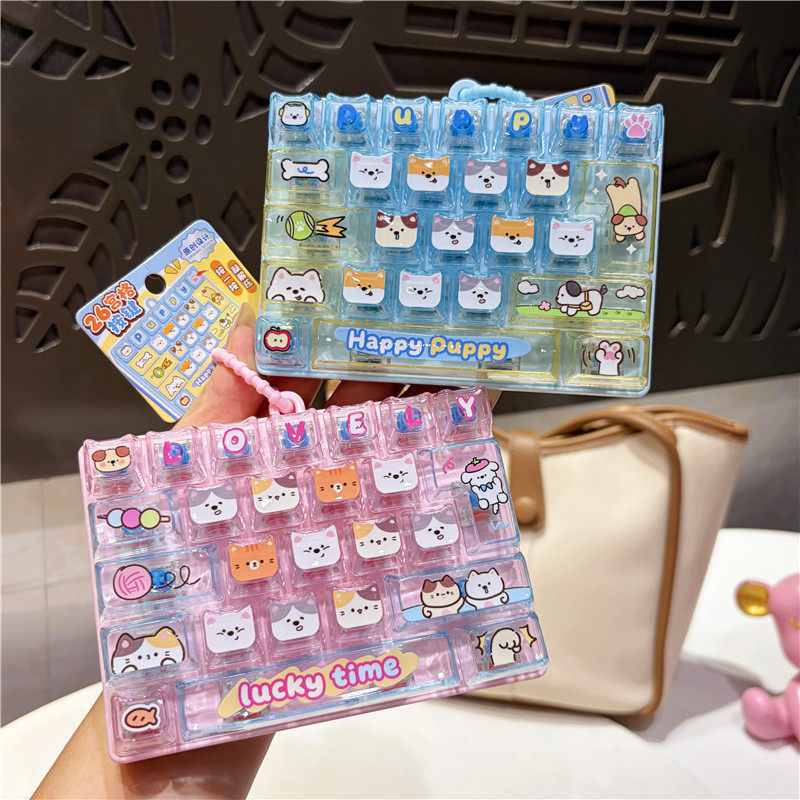 Transparent 26-Key Keyboard Keychain for Cats and Dogs, Exquisite Birthday Gift for Children, Gift Bag Pendant Transparent 26-Key Keyboard Keychain for Cats and Dogs, Exquisite Birthday Gift for Children, Gift Bag Pendant