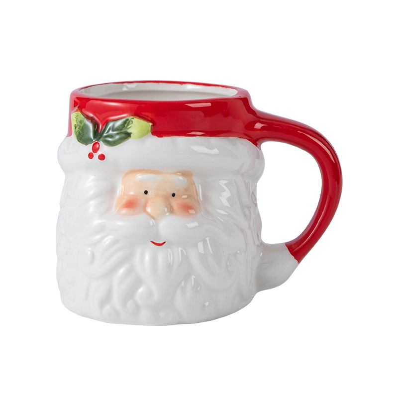 圣诞陶瓷杯子卡通创意圣诞老人马克杯咖啡杯3D造型杯厂家批发水杯