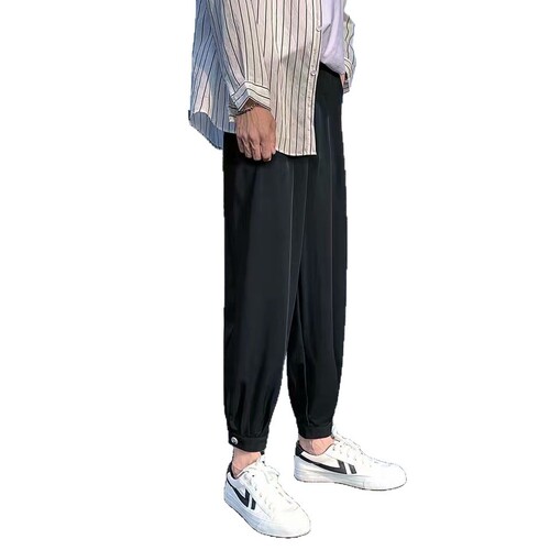 Pants for men's summer legged casual pants for men's loose drag-down cropped pants trend all-matching high-end pants trend