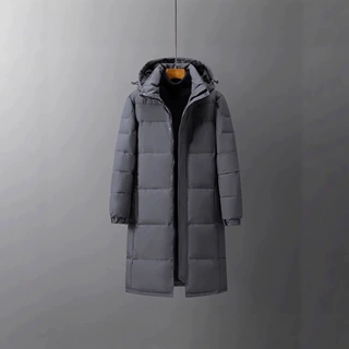 【跨境外贸】亚马逊日韩冬季新款情侣羽绒服男女同款长款过膝加厚