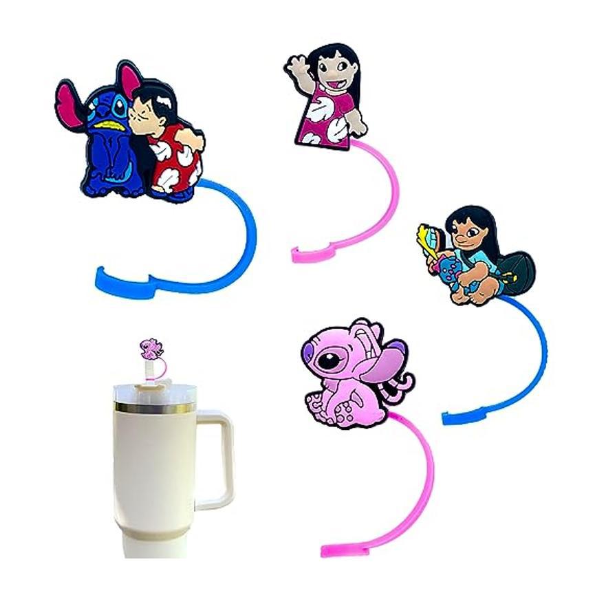 Silicone de dibujos animados tapa de paja goma blanda Kawaii Kitty 10 mm taza Stanley tapa de paja grande 40 onzas 3