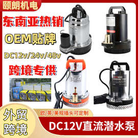 外贸DC12v24v直流微型潜水泵跨境东南亚电瓶船用舱底泵农用抽水机