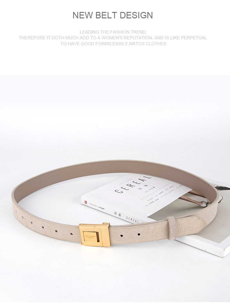 Retro, Classic Style Style Retro Classic Style Solid Color Two-Layer Cowhide Alloy Leather Plating Women's Leather Belts
