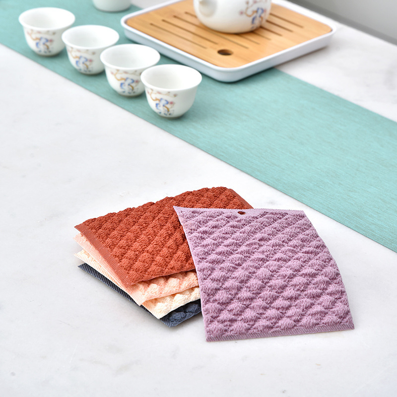 Kitchen Rag Absorbent Disposable Fiber Double-sided Thickeneded Household Tea Cup Multi-purpose Manufacturer Wholesale Tea Set Accessories