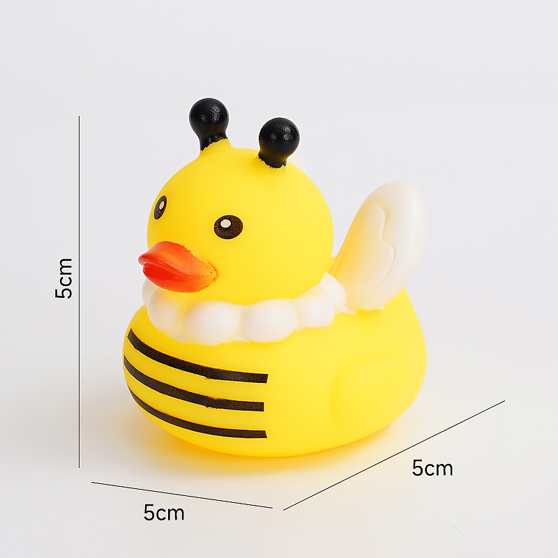 Pequeños animales de pellizco pato juguetes de agua pato bebé juguetes de baño regalos para niños sonidos pato amarillo