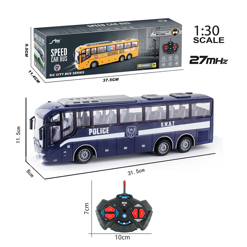 Transfronterizo eléctrico de control remoto inalámbrico de simulación de luz de control remoto modelo de coche autobús escolar autobús turístico bus
